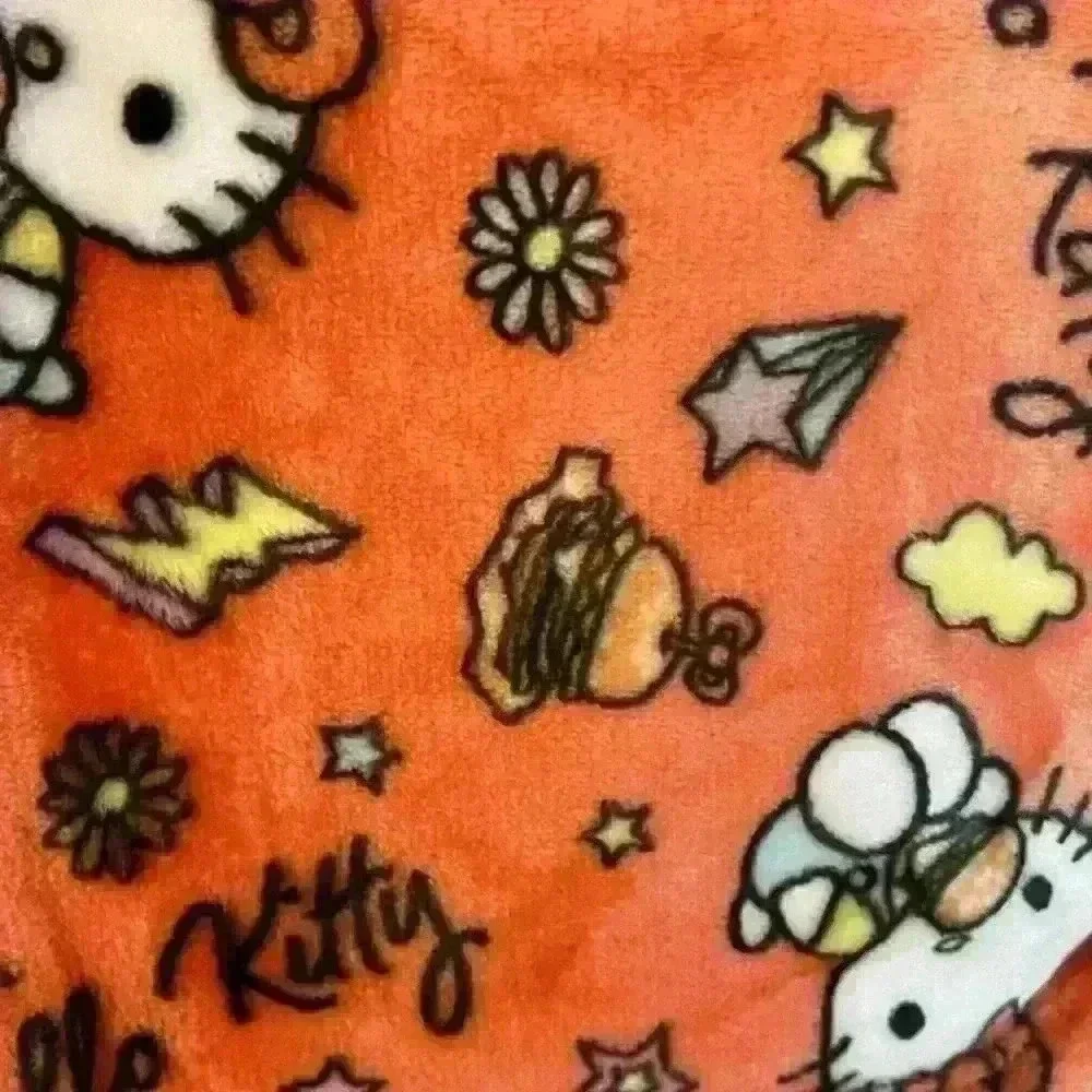 Hello Kitty Orange Cloud Hamburger Soft Throw Blanket 60x70 NEW